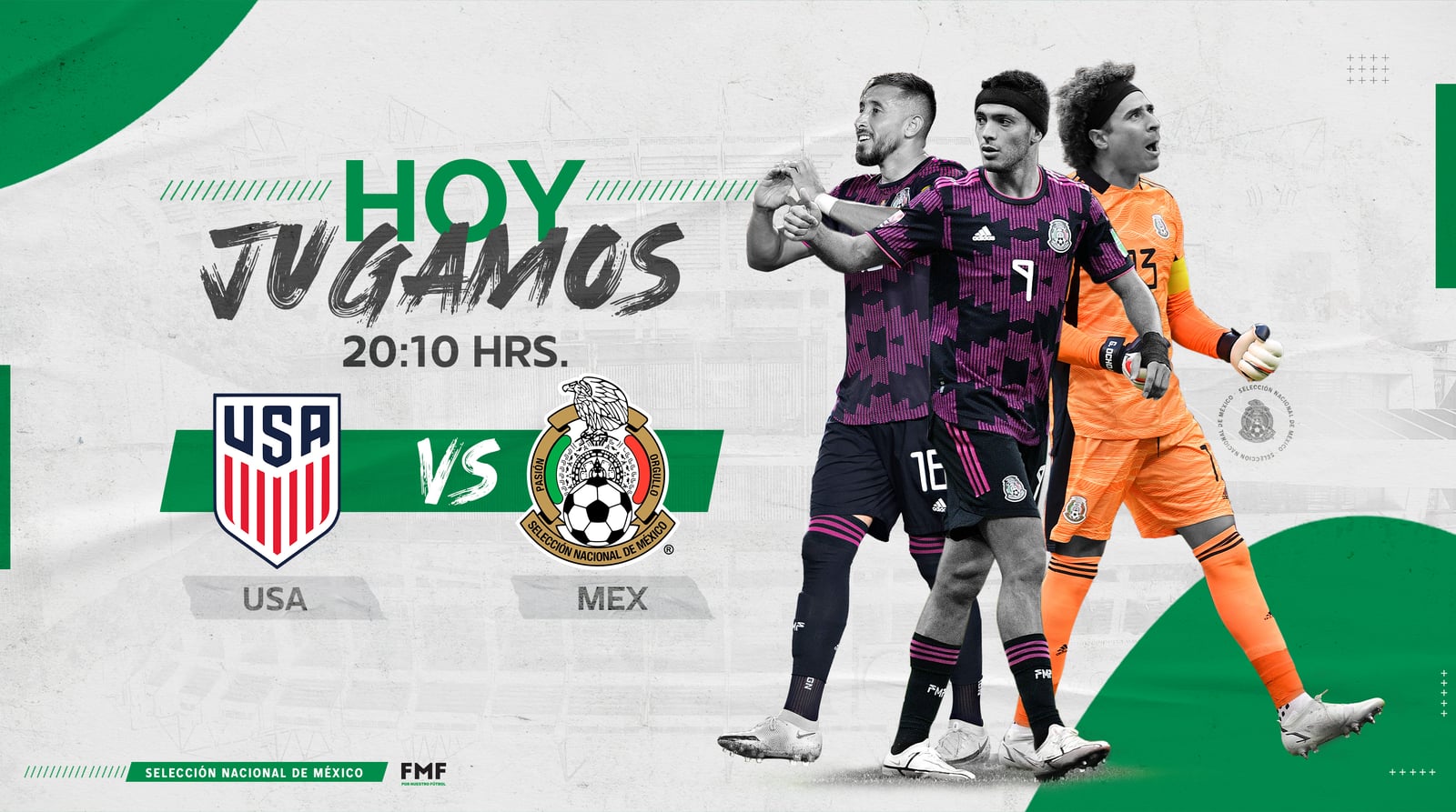 México se enfrenta a Estados Unidos en las eliminatorias del mundial 2022. Foto: Twitter Selección Nacional