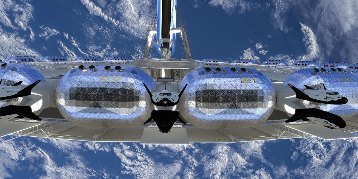 Esta compañía podría usar robots para construir los hoteles espaciales. Foto: Orbital Assembly Corporation