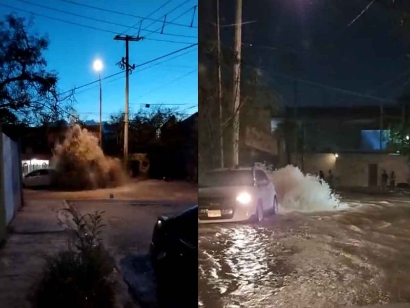Fugas de agua en Monterrey. Foto tomada de la red.