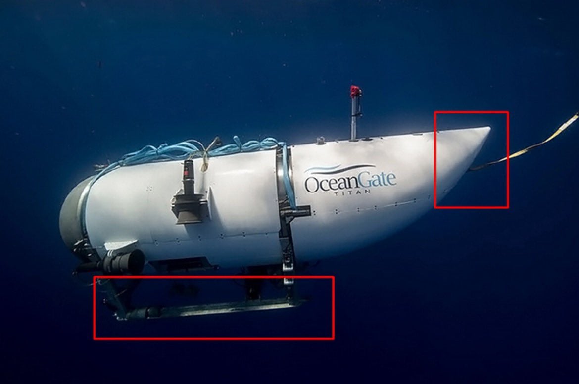 Identifican marco de aterrizaje y cubierta trasera del submarino