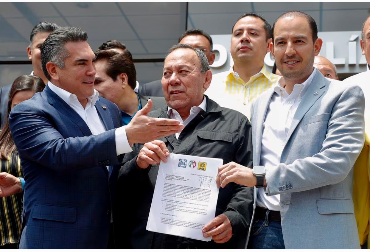 Presidentes del PRI, PRD y PAN. Foto redes sociales.