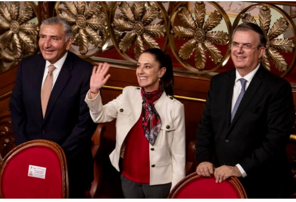 Adán Augusto, Claudia y Marcelo. Foto por CUARTOSCURO.