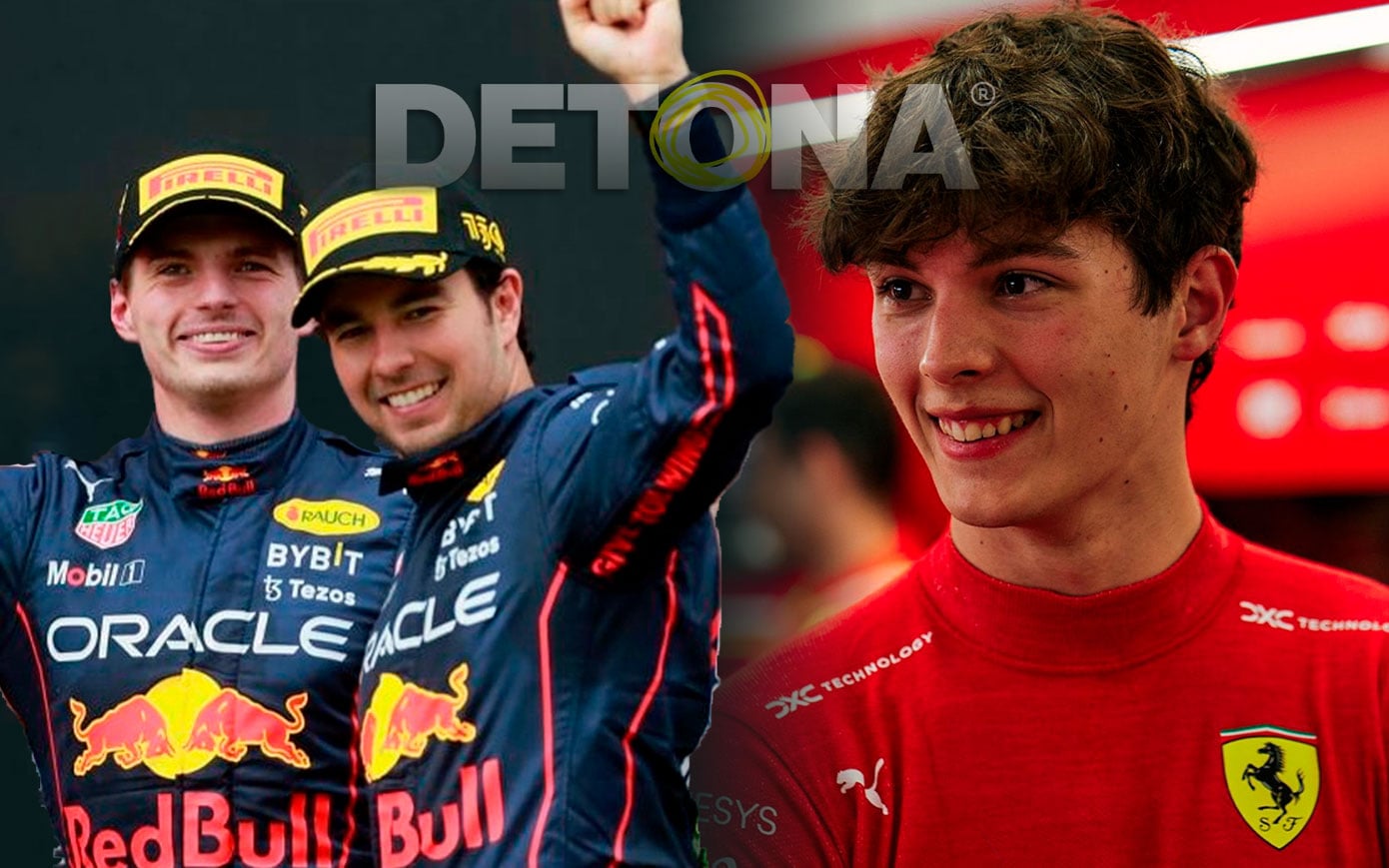 Los Red Bull y Oliver Bearman de Ferrari en su debut de la F1. Foto: DETONA