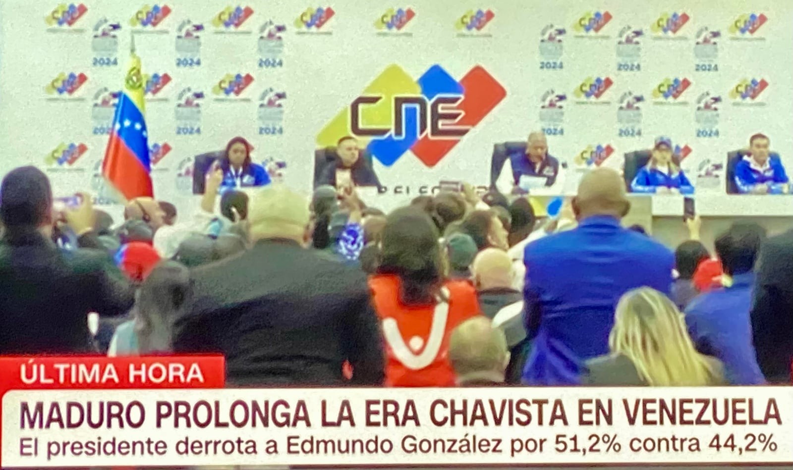 Foto tomada de la televisión venezolana.