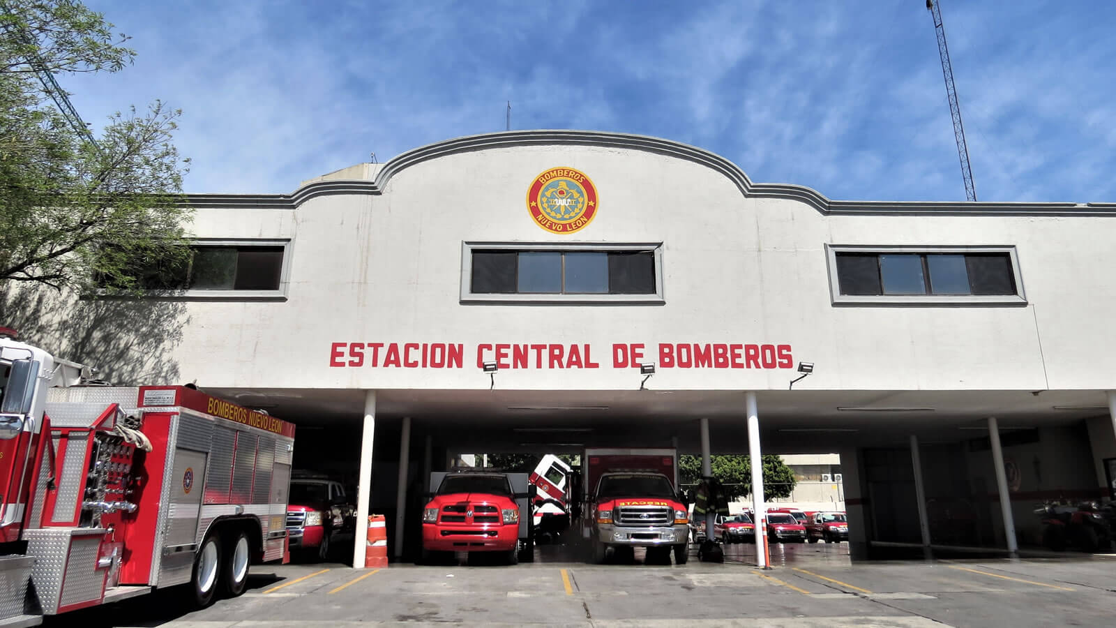 Estación central de bomberos en Monterrey.