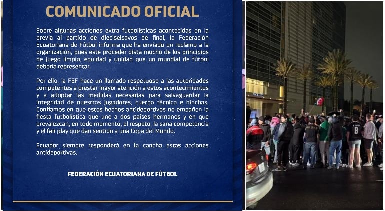 Emite Ecuador reclamo por escándalo fuera de su hotel