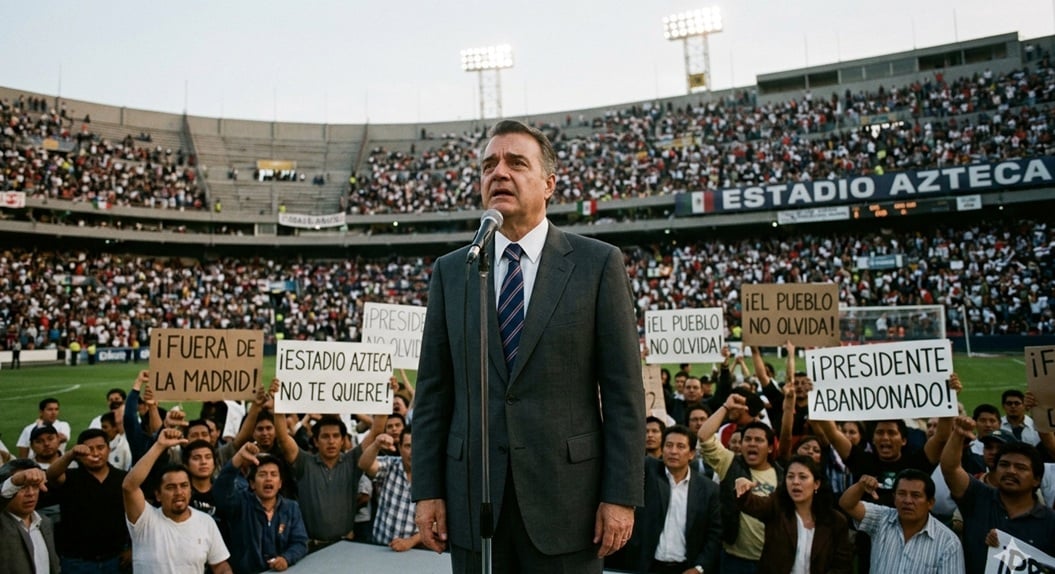 Rechifla al presidente Miguel de la Madrid durante la inauguración del Mundial de 1986.