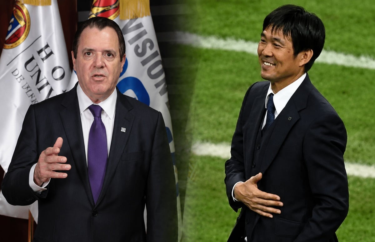 Hajime Moriyasu, DT de Japón y Óscar Vidal, DR. de Medicina de la UANL.