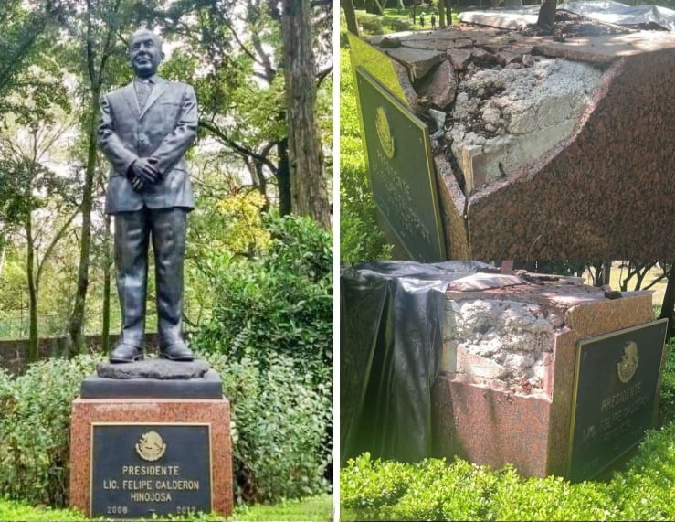 Estatua, Felipe Calderón Hinojosa. Foto tomada de la red 