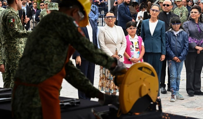 Día internacional de la destrucción de armas de fuego. Foto: Gobierno de México