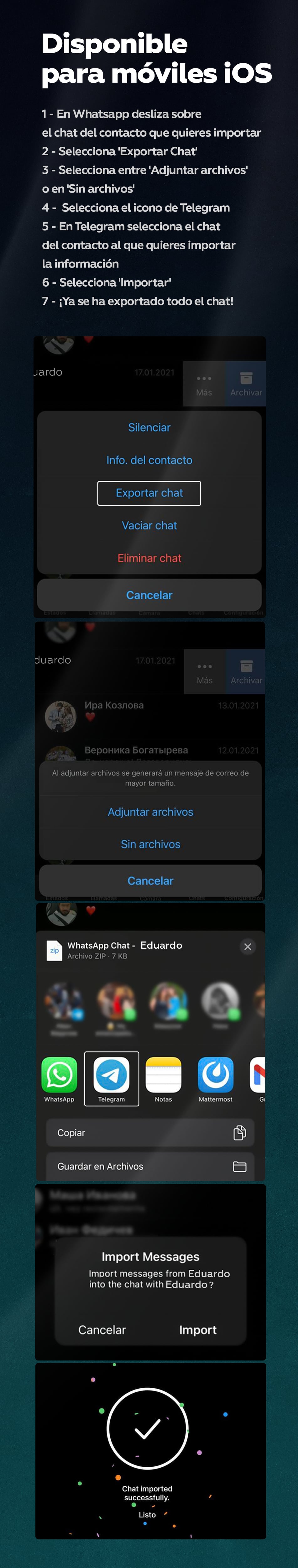 Telegram permitió a los usuarios de su aplicación para iOS transferir el historial de chats de otras plataformas de mensajería. Foto: RT