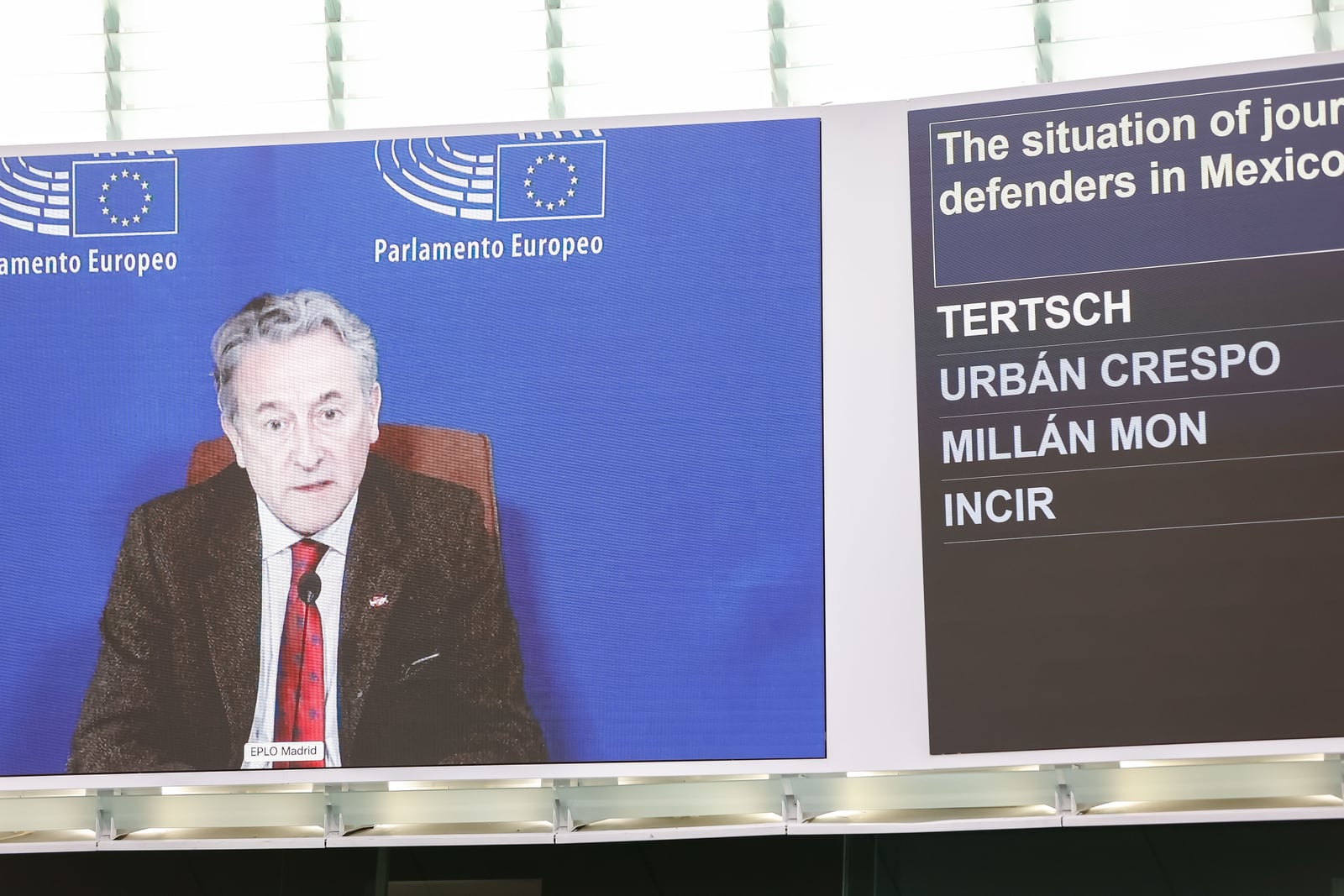 Sesión plenaria del Parlamento Europeo: Debates sobre las brechas de Derechos Humanos, Democracia y el estado de Derecho. La situación de periodistas y defensores de derechos humanos en México. Foto: © European Union 2022 - Source : EP