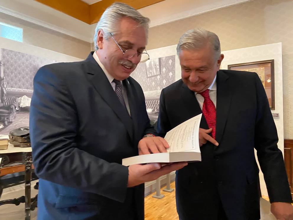 Alberto Fernández, presidente de Argentina, y López Obrador. Foto twitter AMLO.