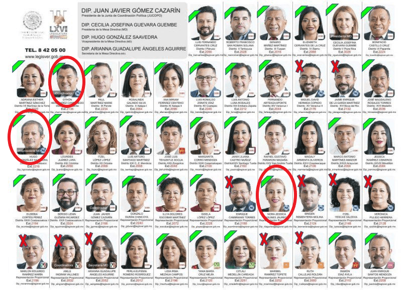 Votación del Congreso de Veracruz. Foto: Twitter Juan_OrtizMX
