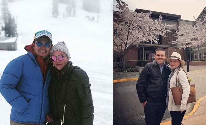 Alejandro Navarro y su esposa Samantha Smith, en un viaje de trabajo del alcalde de Guanajuato Capital. Foto de sus propias redes sociales.