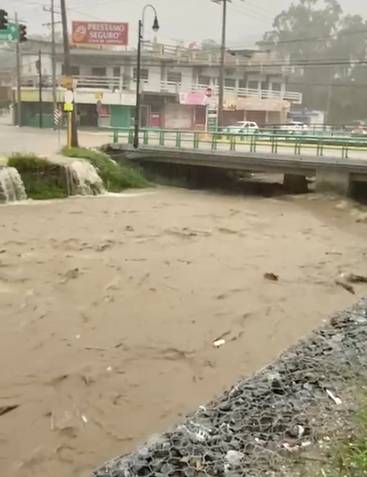 Foto tomada de video sobre el diluvio de ayer.