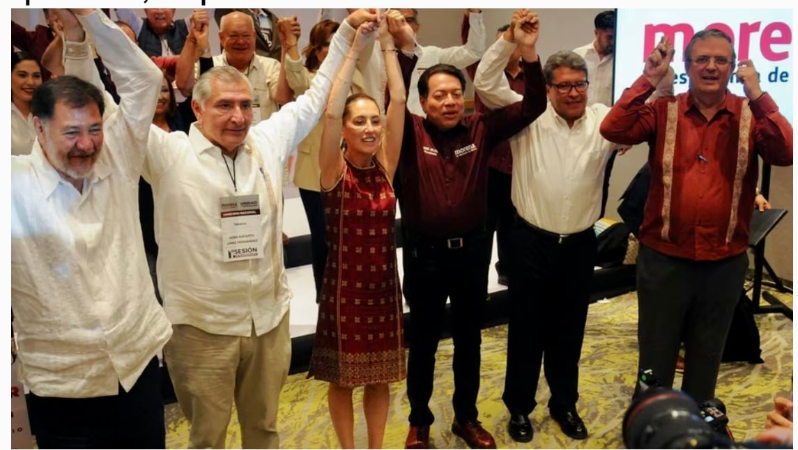Fernández Noroña, Adán Augusto, Claudia, Delgado, Monreal y Ebrard. Foto por César Augusto / CUARTOSCURO.