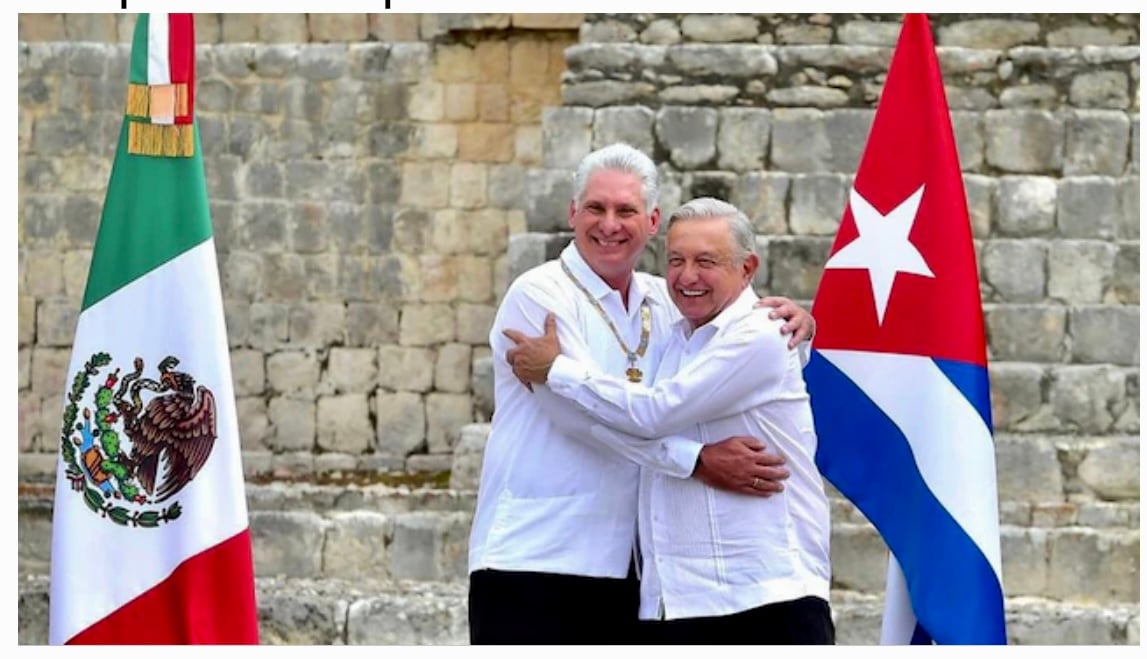 Díaz-Canel y López Obrador. Foto por gobierno de México.