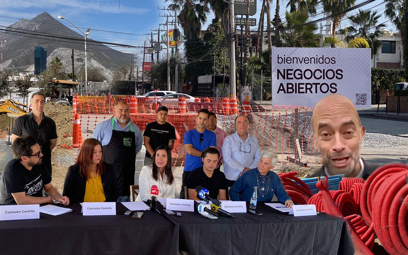 Al centro, Lorenia Canavati, presidiendo la auto nombrada Comisión Centrito de SPGG. Diseño Ivonne Sena / DETONA.