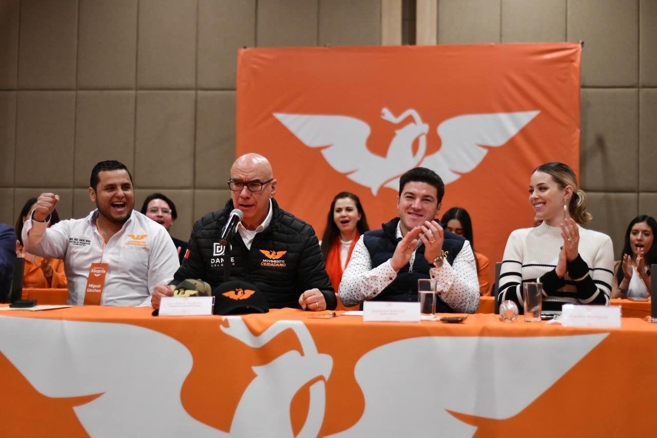 Miguel Sánchez Rivera, Dante Delgado, Samuel García y Mariana Rodríguez. Foto MC NL.