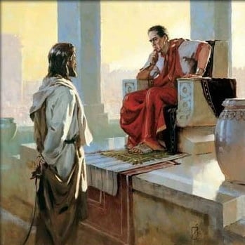 Jesús frente a Poncio Pilatos.