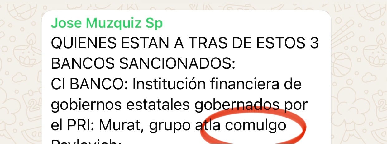 Este es admin balín de un chat de Santiago, municipio donde no viven él, ni el titiritero que mueve sus hilos, Daniel Hinojosa. Quiso decir Atlacomulco y vean lo que escribió. Son una tortura día y noche. (PIE DE FOTO DEL EDITOR).