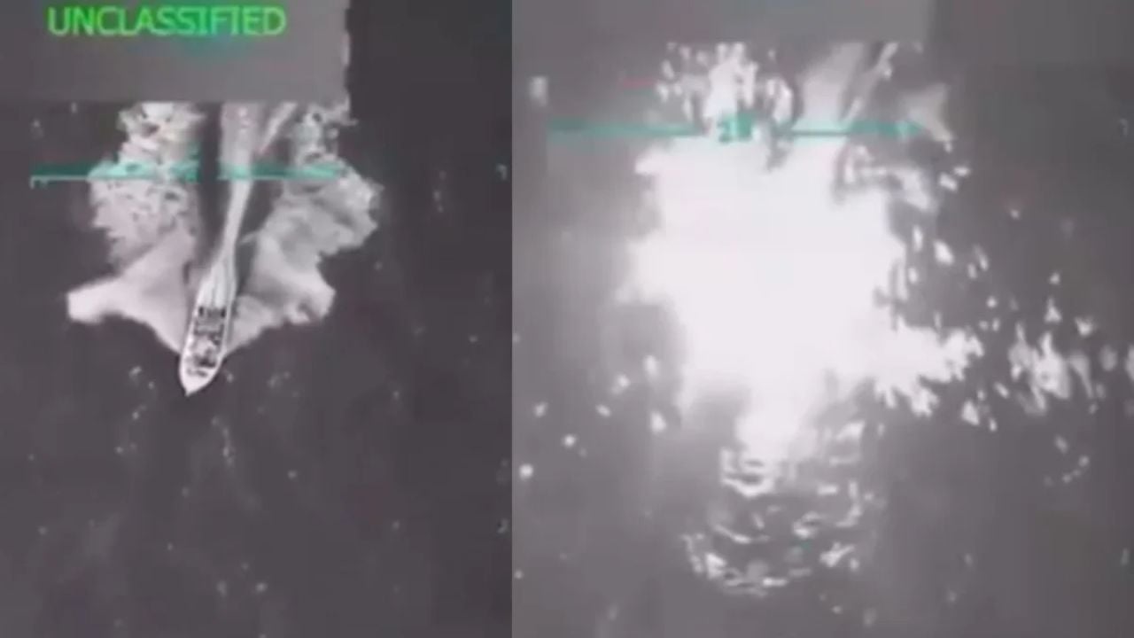 Trump presume video de ataque a embarcación "narcoterrorista"