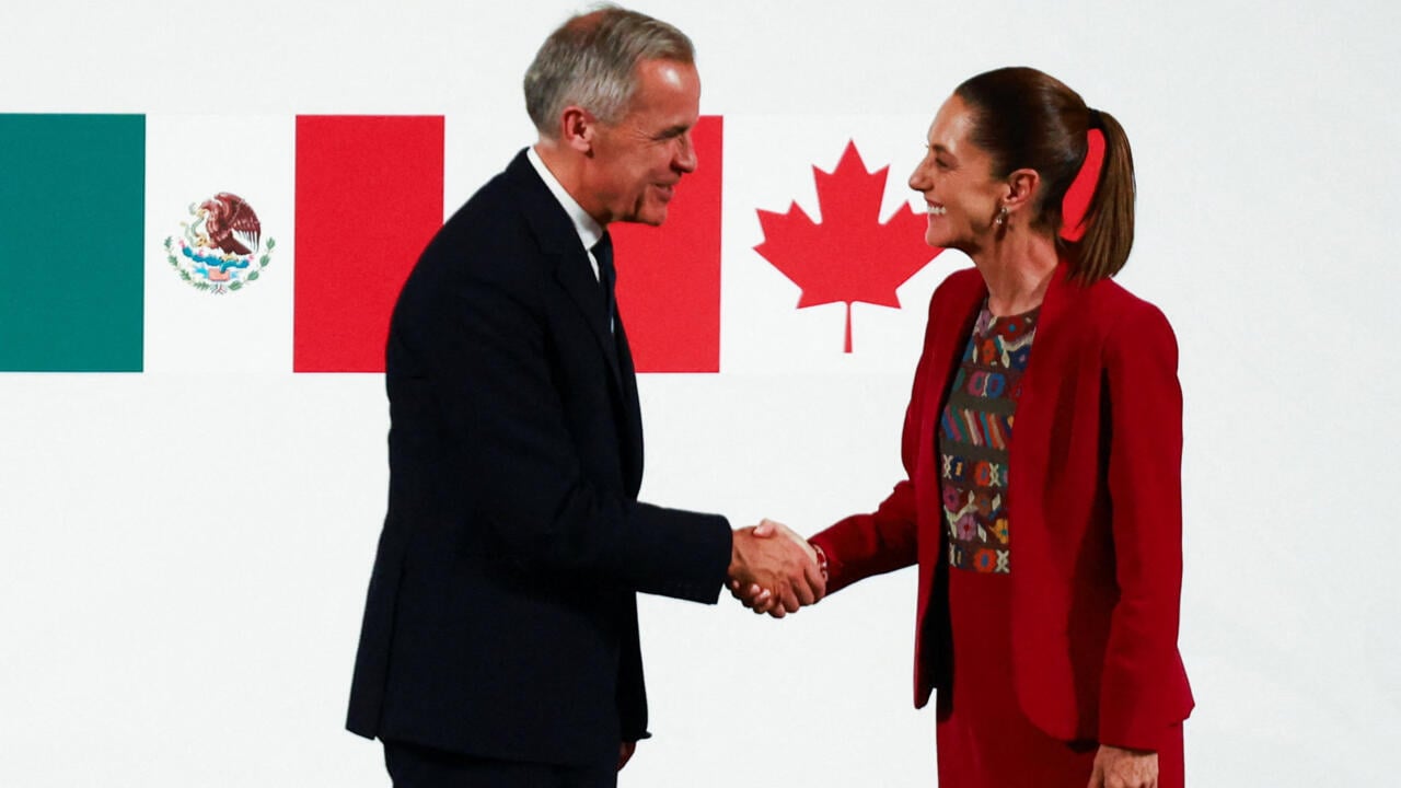 La presidenta Sheinbaum y el primer ministro Mark Carney.