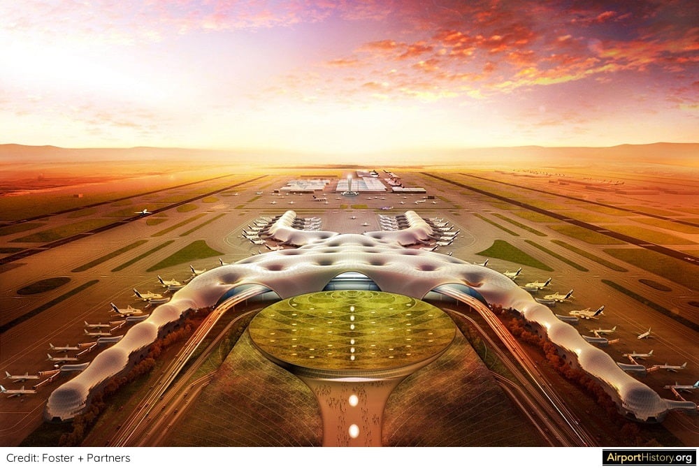 Render del Nuevo Aeropuerto Internacional de la Ciudad de México.