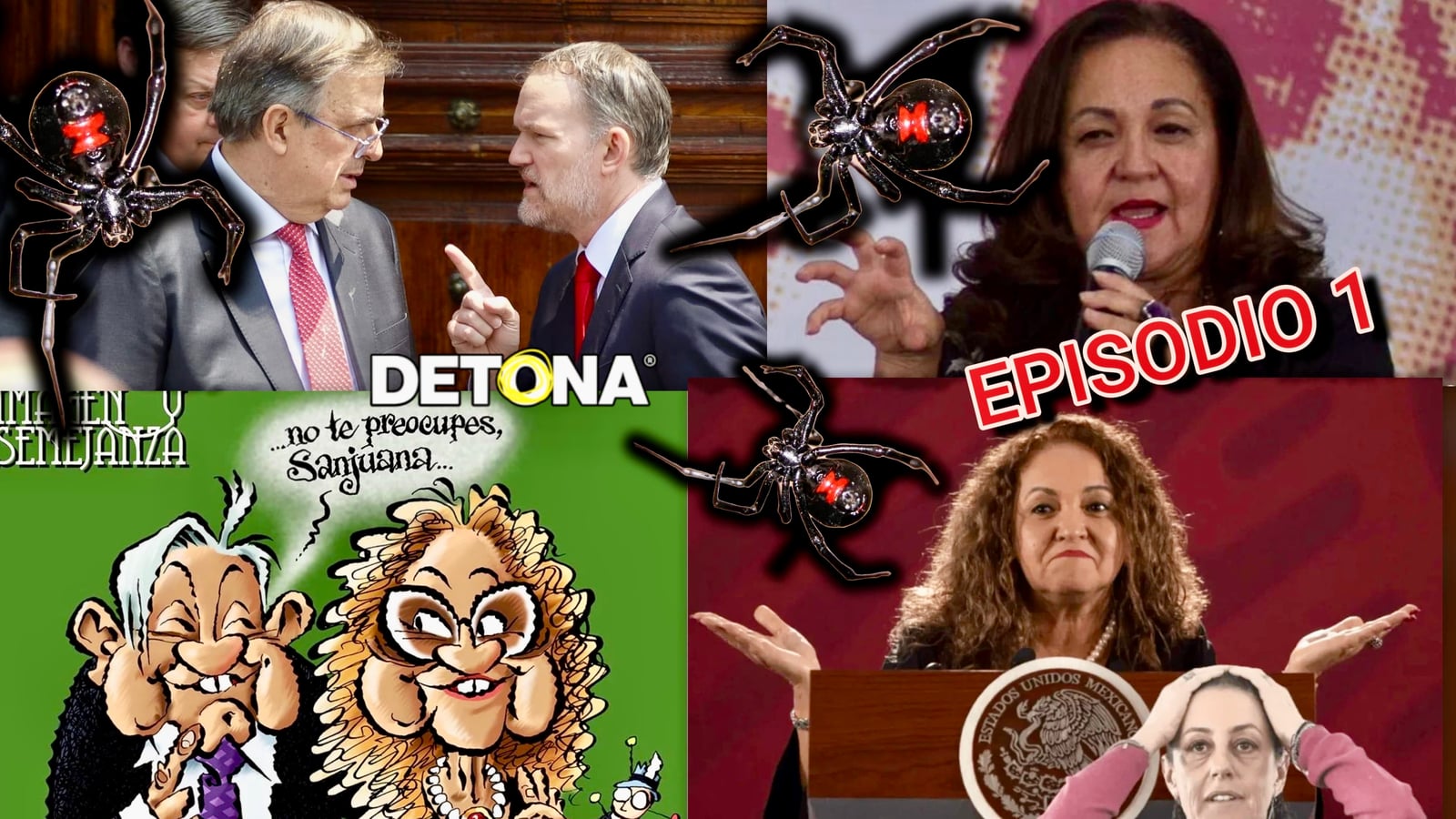 Arriba a la izquierda, el representante comercial de EEUU, en su reclamo a Marcelo Ebrard, al final de la reunión en Palacio Nacional. Diseño por Edwin Sánchez Landeros, Grupo DETONA®
