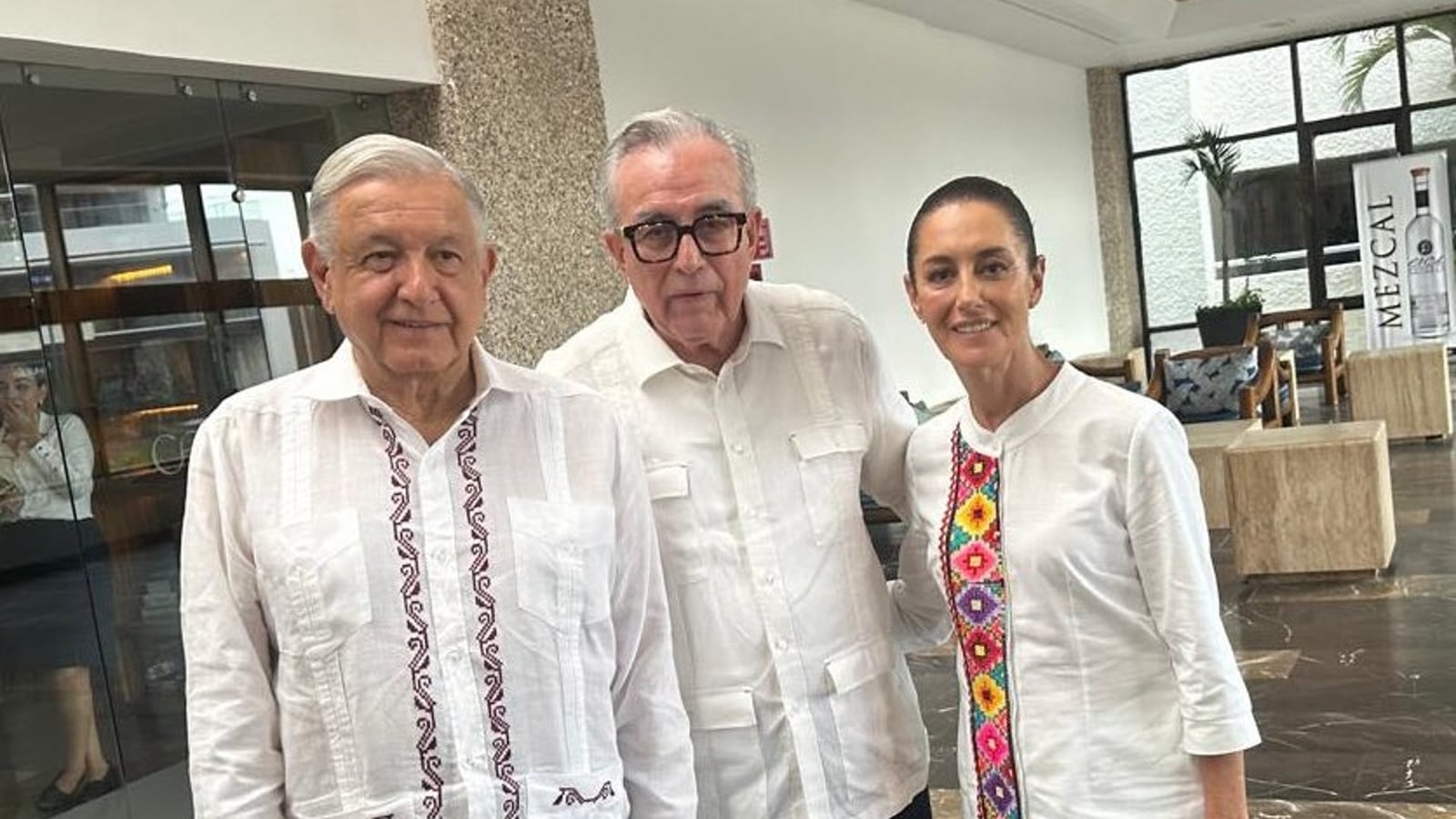 AMLO, Rubén Rocha y Claudia Sheinbaum.