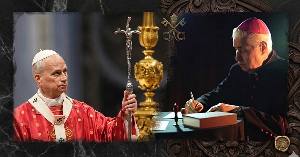 Monseñor Rogelio Cabrera, arzobispo de Monterrey, y el Papa León XIV