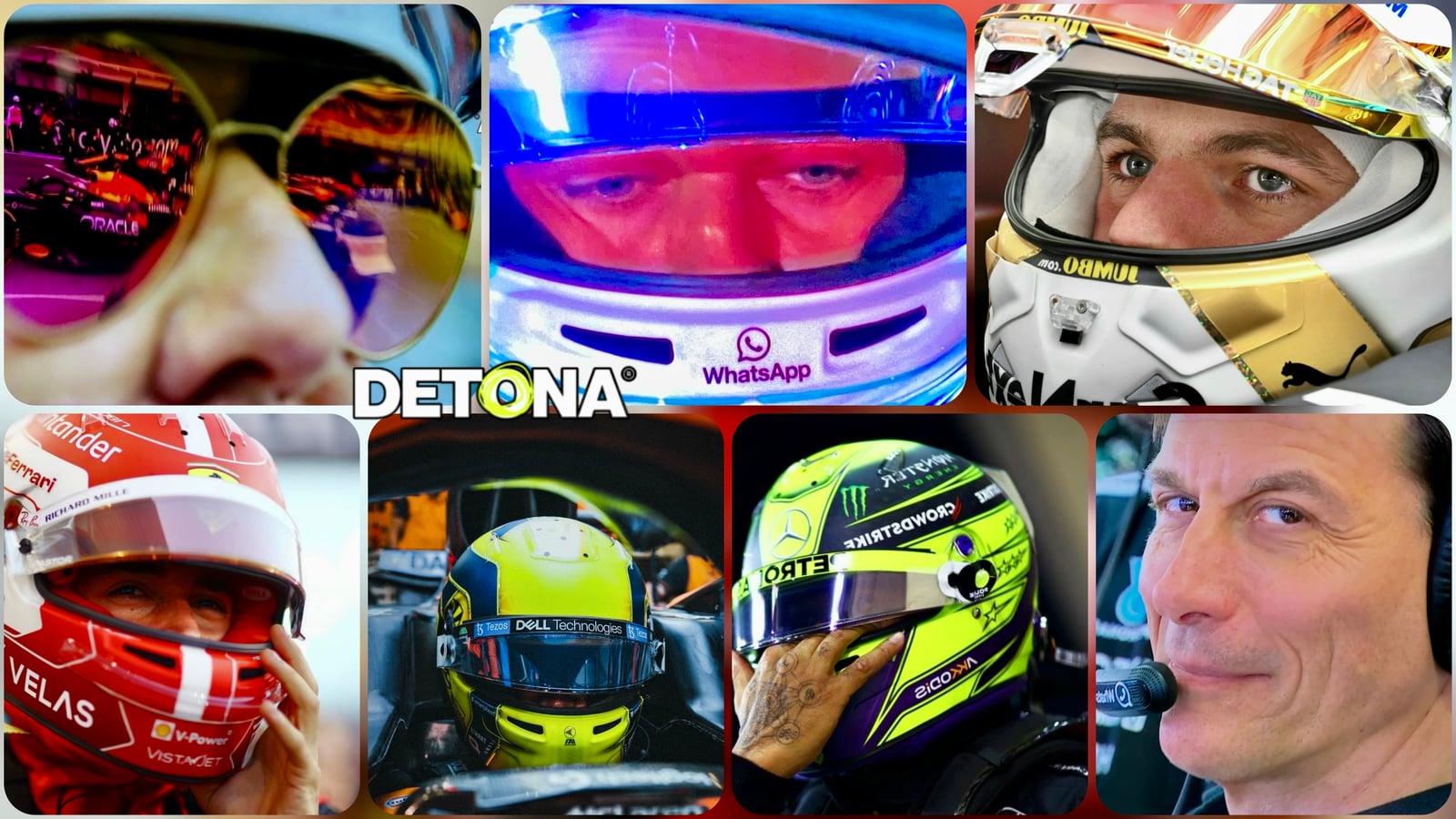 Diseño por Edwin Sánchez Landeros. Grupo DETONA® Toto Wolff, abajo a la derecha, feliz por el triunfo de su pupilo.