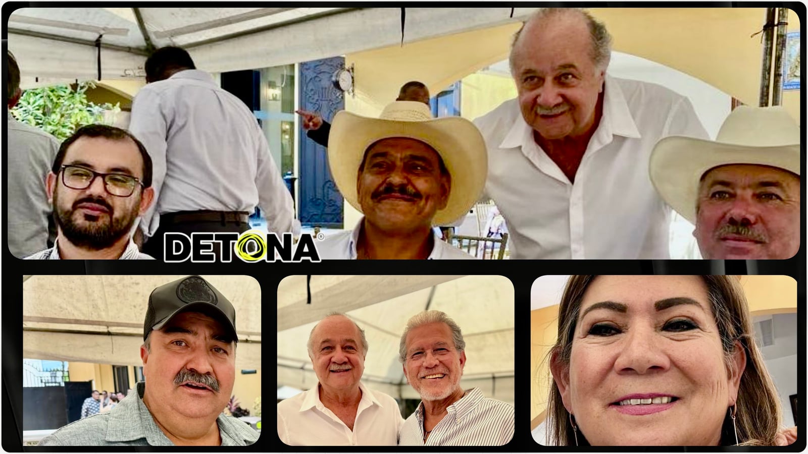 El cumpleañero con algunos de sus invitados: Alcaldes de las áreas rurales de NL (Vallecillo, Los Herreras, Dr. Coss); la secretaria del ayuntamiento de "Guapalupe", Laura Paula López Sánchez. También asistieron altos funcionarios de la UANL; el alcalde de SPGG, Mauricio Farah; el ex gobernador, Sócrates Rizzo García; Alfonso Martínez Muñoz, sub secretario del Medio Ambiente; Oscar Flores, de la secretaría general de gobierno; Federico Rojas Veloquio, secretario del Trabajo; notarios públicos y muchos más.