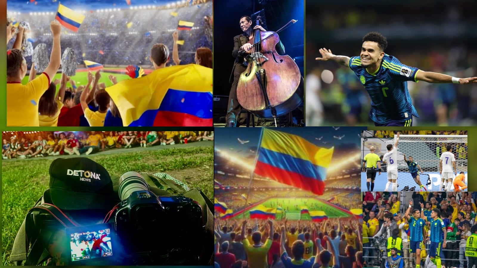 Diseño por Edwin Sánchez Landeros, Grupo DETONA® La foto inferir a la izquierda es de Carlos Rodríguez, en el Fan Fest del Parque Fundidora, de Monterrey.