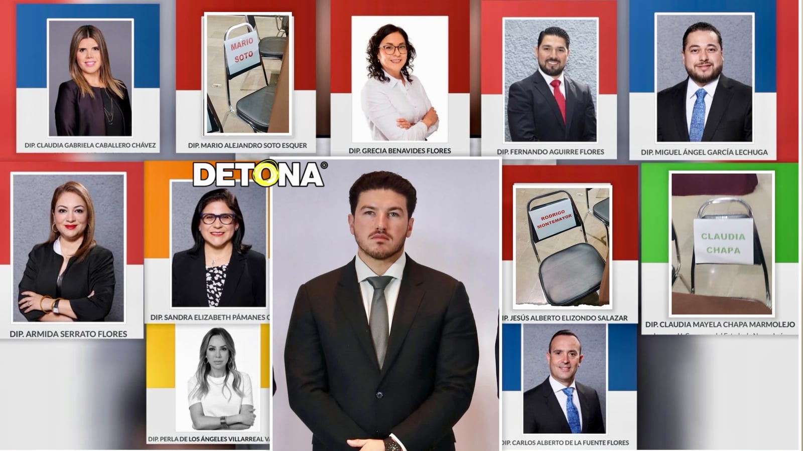 Esta es la Comisión Antiorrupción del Congreso de NL. Las sillas vacías corresponden a los diputados que no asistieron a la sesión de ayer, donde se vería el juicio político contra el gobernador, Samuel García.