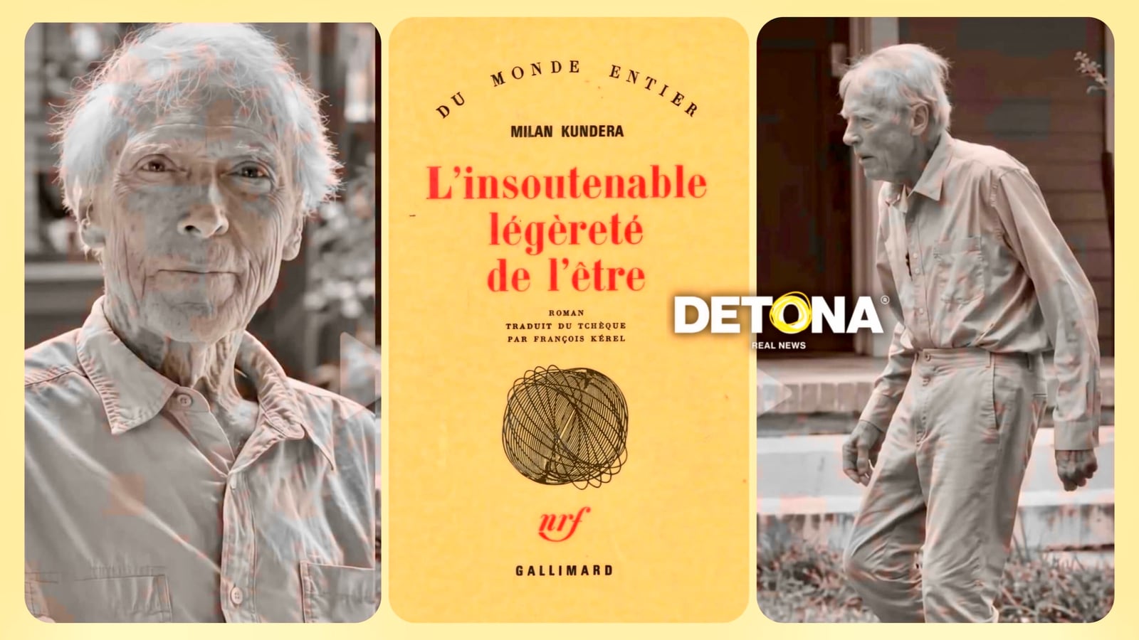 Clint Eastwood a sus 96 años y el libro sobre la insoportable levedad del ser. Diseño por Edwin Sánchez Landeros, Grupo DETONA®