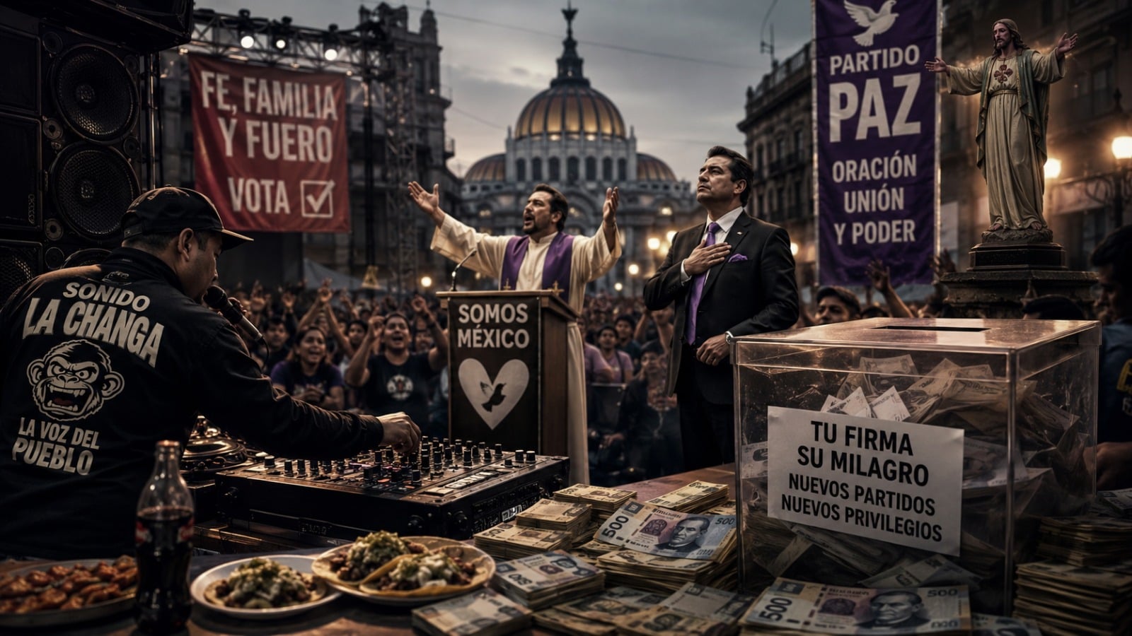 Las bocinas siguen sonando. Cambian los candidatos, cambian los partidos, pero el espectáculo nunca se detiene.