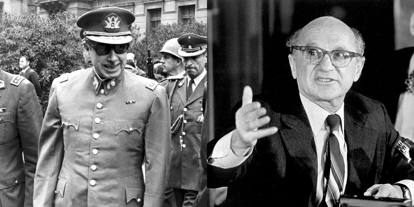 Augusto Pinochet y Milton Friedman.