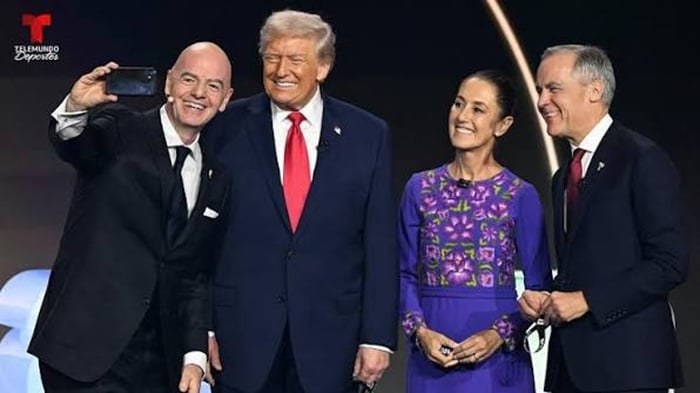 Claudia Sheinbaum, Trump, Infantino y Carney. foto tomada de la red.