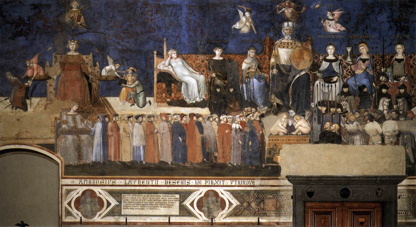 Ambrogio Lorenzetti - La guerra y la paz.