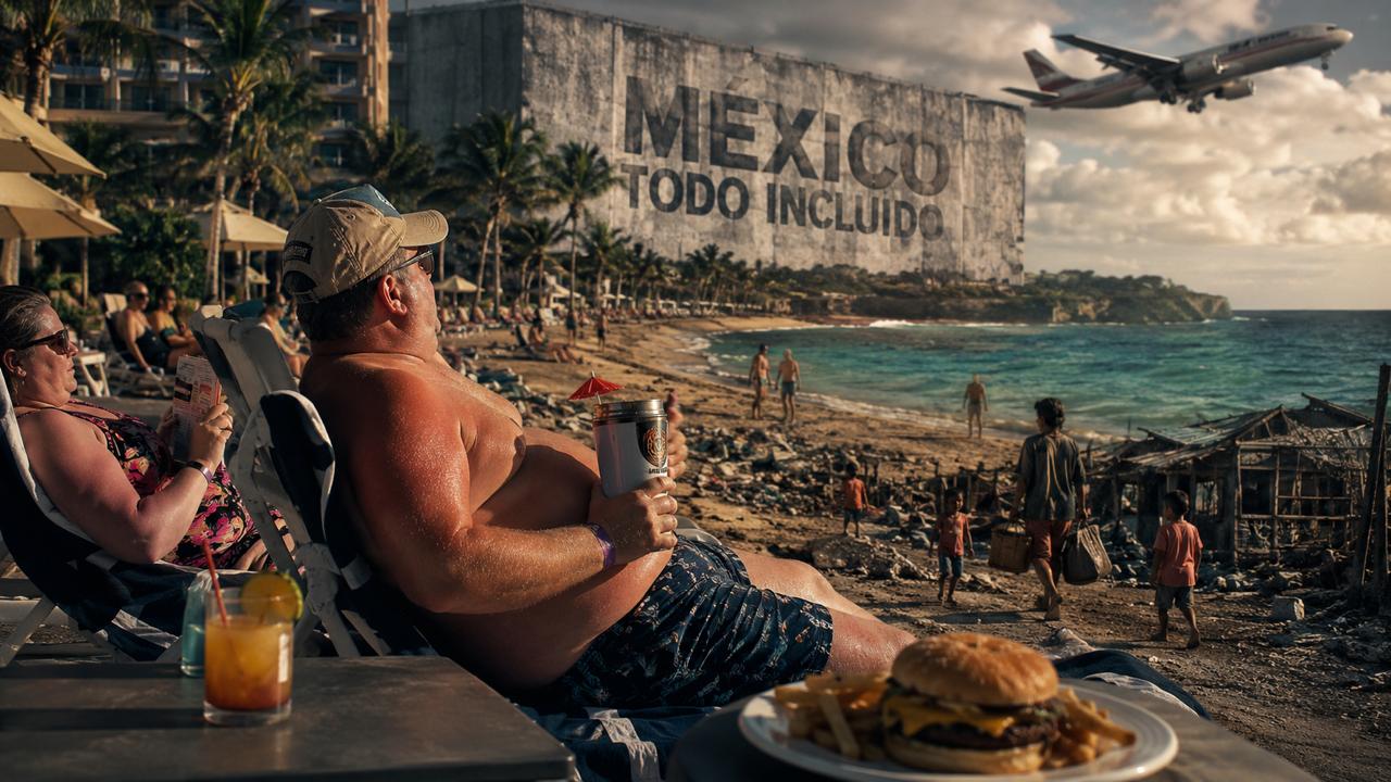 Turismo internacional: cruzar miles de kilómetros para terminar comiendo una hamburguesa en un hotel.