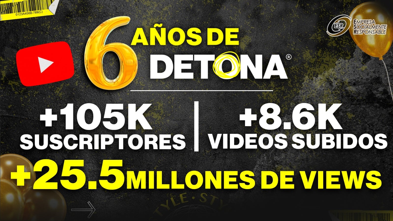 6 años DETONANDO en youtube.