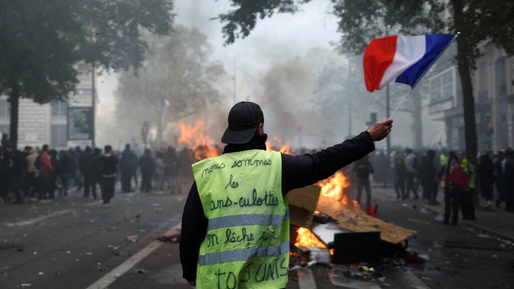Protestas en Francia, foto tomada de la red.