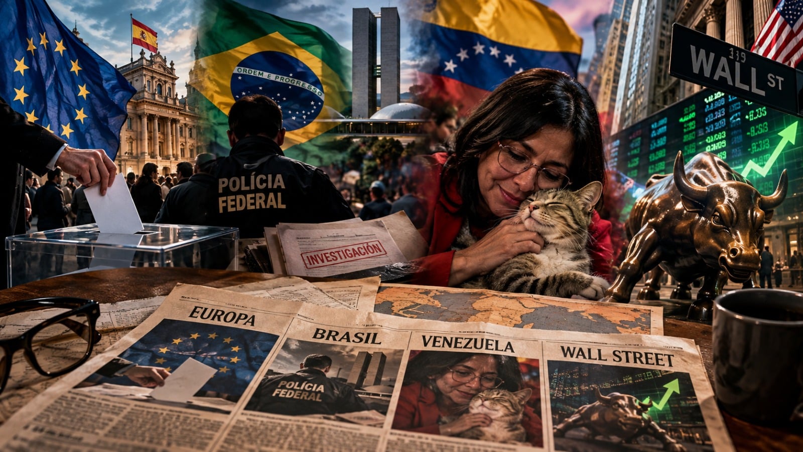 Europa vota, Brasil sospecha, Venezuela acaricia gatos y Wall Street celebra. Todo normal.
