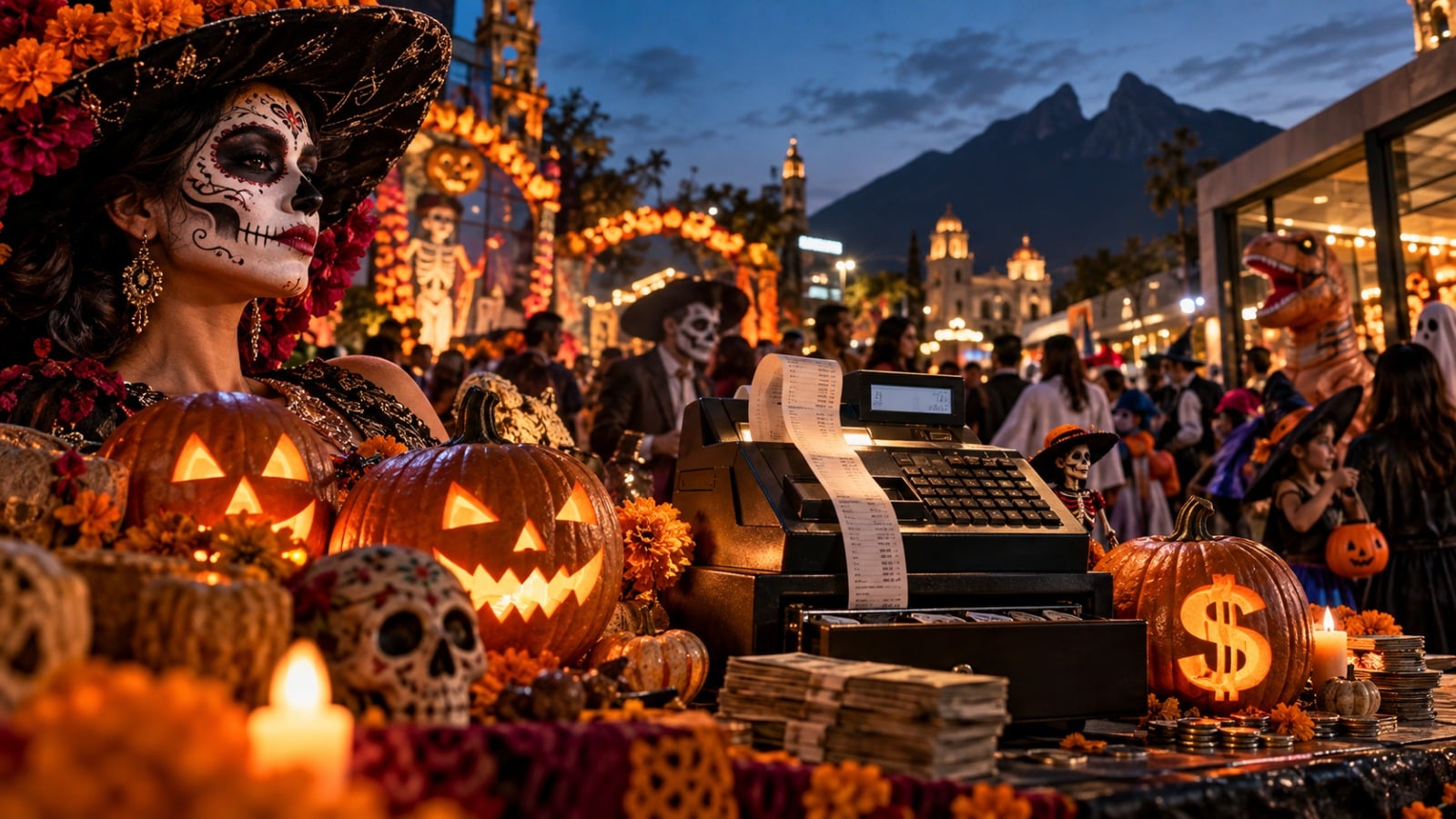 Calaveras, calabazas y una vieja costumbre: convertirlo todo en negocio.